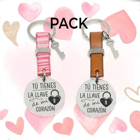 Pack Llaveros Tú tienes la llave de mi corazón - Llaveros para San Valentin