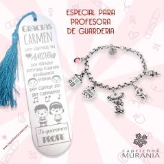 Pack Marcapáginas y pulsera de profesora - Regalos para profesores de guarderia