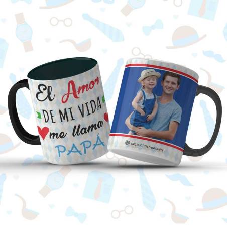 Taza con foto El Amor de mi Vida me llama Papá - Regalos para padres