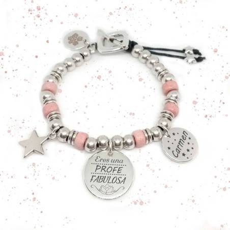 Pulsera Eres una Profe Fabulosa personalizada - Regalos para profesores