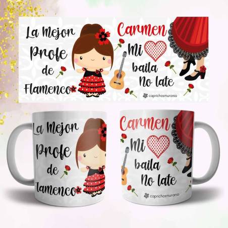 Taza Profesora de Flamenco o Sevillanas personalizada