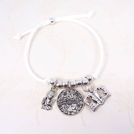 Pulsera comunión blanca personalizada