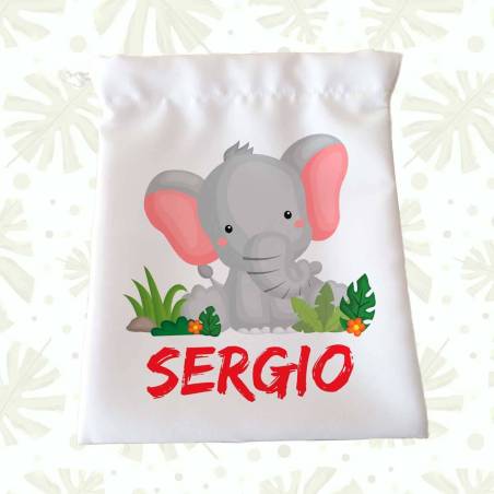 Bolsa Merienda Personalizada Elefante