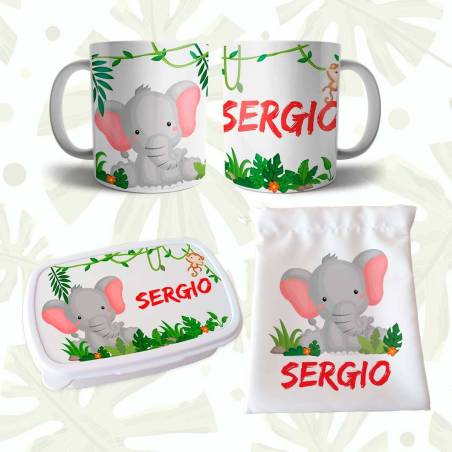 Pack Vuelta al cole Elefante personalizado