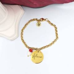 Pulsera Esencia del Corazón Acero Dorado