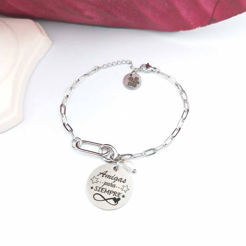 Pulsera Amigas para Siempre Acero