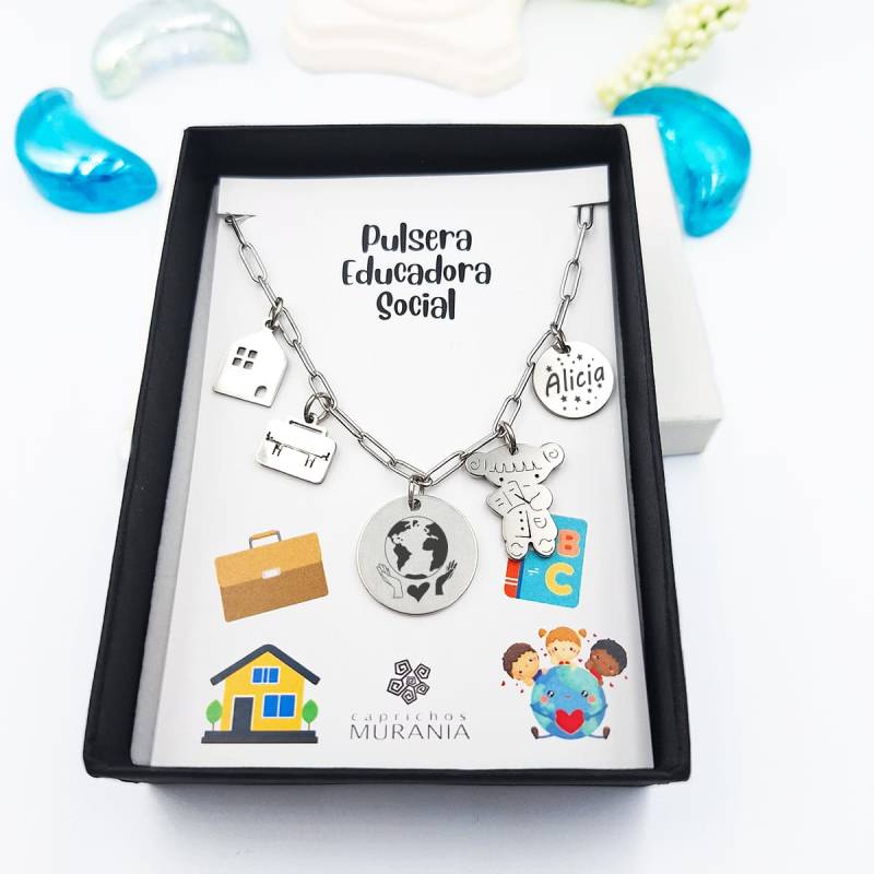 Pulsera Educadora Social personalizada (Acero)