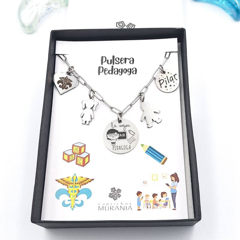 Pulsera Pedagoga personalizada (Acero)