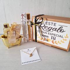 Pack regalo dorado para damas de honor, testigos y amigas personalizado