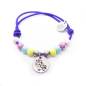 Pulsera elástica morada con unicornio personalizada (acero)