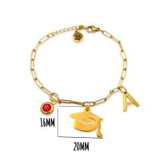 Pulsera graduación personalizada Acero dorado