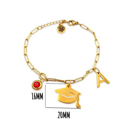 Pulsera graduación personalizada Acero dorado