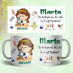 Taza Bióloga personalizada - Regalos para biólogas