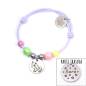 Pulsera elástica malva con unicornio personalizada (acero)