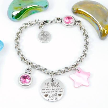 Pulsera las amigas son como las estrellas aunque no las veas siempre están ahí.