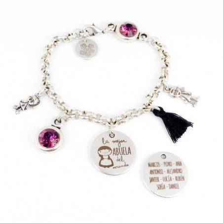 Pulsera La Mejor Abuela del Mundo personalizada