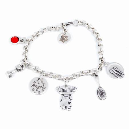 Pulsera terapeuta ocupacional personalizada baño de plata.