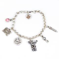 Pulsera de recepcionista personalizada con baño de plata de ley.