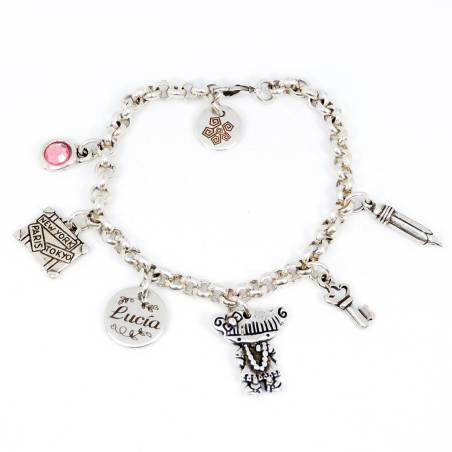 Pulsera de recepcionista personalizada con baño de plata de ley.