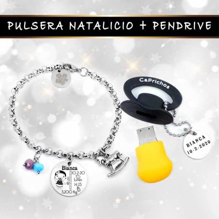 Regalos para madres primerizas - Pulsera y pendrive