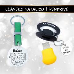 Pack Llavero Natalicio & Pendrive