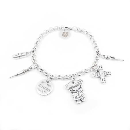 Pulsera personalizada para enfermera bañada en plata