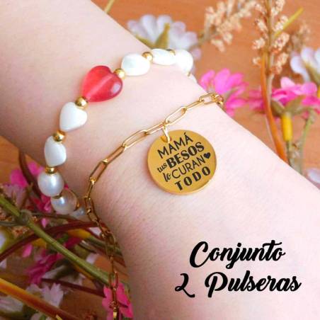 Conjunto Pulseras Los besos de Máma  (Acero)