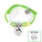 Pulsera elástica verde con hada personalizada (acero)