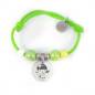 Pulsera elástica verde con hada personalizada (acero)