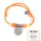 Pulsera elástica naranja con hada personalizada (acero)