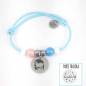 Pulsera elástica azul con sirena personalizada (acero)