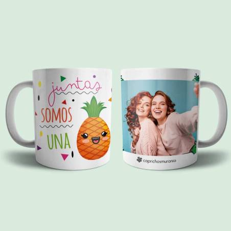 Taza con foto Somos una piña - Regalos para amigas o hermanas