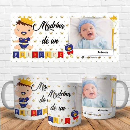 Taza Madrina de un príncipe personalizada - Regalos para madrinas