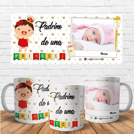 Taza personalizada Padrino de una princesa - Regalos para padrinos